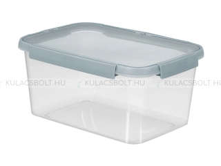 CURVER SMART FRESH szögletes ételtároló doboz, 29 x 20 cm, 5L, műanyag, átlátszó, szürke csíkkal