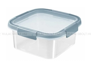 CURVER SMART FRESH szögletes ételtároló doboz, 16 x 16 cm, 1,1 L, műanyag, átlátszó, szürke csíkkal
