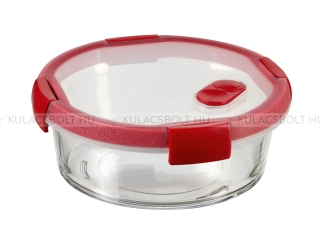 CURVER SMART COOK sütőbe helyezhető kerek ételtároló, 16 x 16 cm, 0,6 L, üveg, piros tetővel