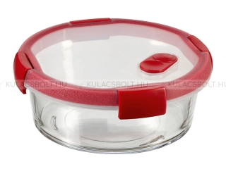 CURVER Másolat: SMART COOK sütőbe helyezhető kerek ételtároló, 20 x 20 cm, 1,2 L, üveg, piros tetővel