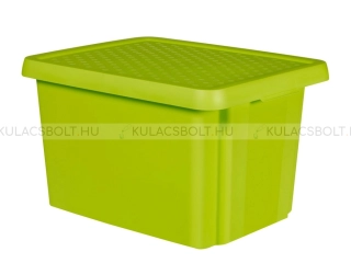 CURVER ESSENTIALS tároló doboz fedővel, 26L, műanyag, levehető tetővel, zöld színű