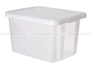 CURVER ESSENTIALS tároló doboz fedővel, 26L, műanyag, levehető tetővel, átlátszó