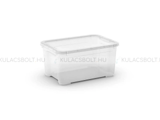 CURVER T BOX tároló doboz fedővel, 14L, műanyag, levehető tetővel, átlátszó