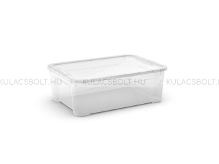 CURVER T BOX tároló doboz fedővel, 32L, műanyag, levehető tetővel, átlátszó