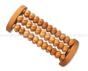 BIODORA Talpmasszírozó roller, 3 soros bükkfából, kicsi - 26,0 x 11,5 x 4,5 cm